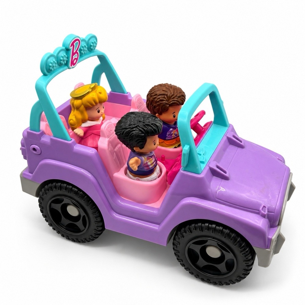FIsher Price LIttle People Barbie Beach Cruiser WORKING with 3 Figures